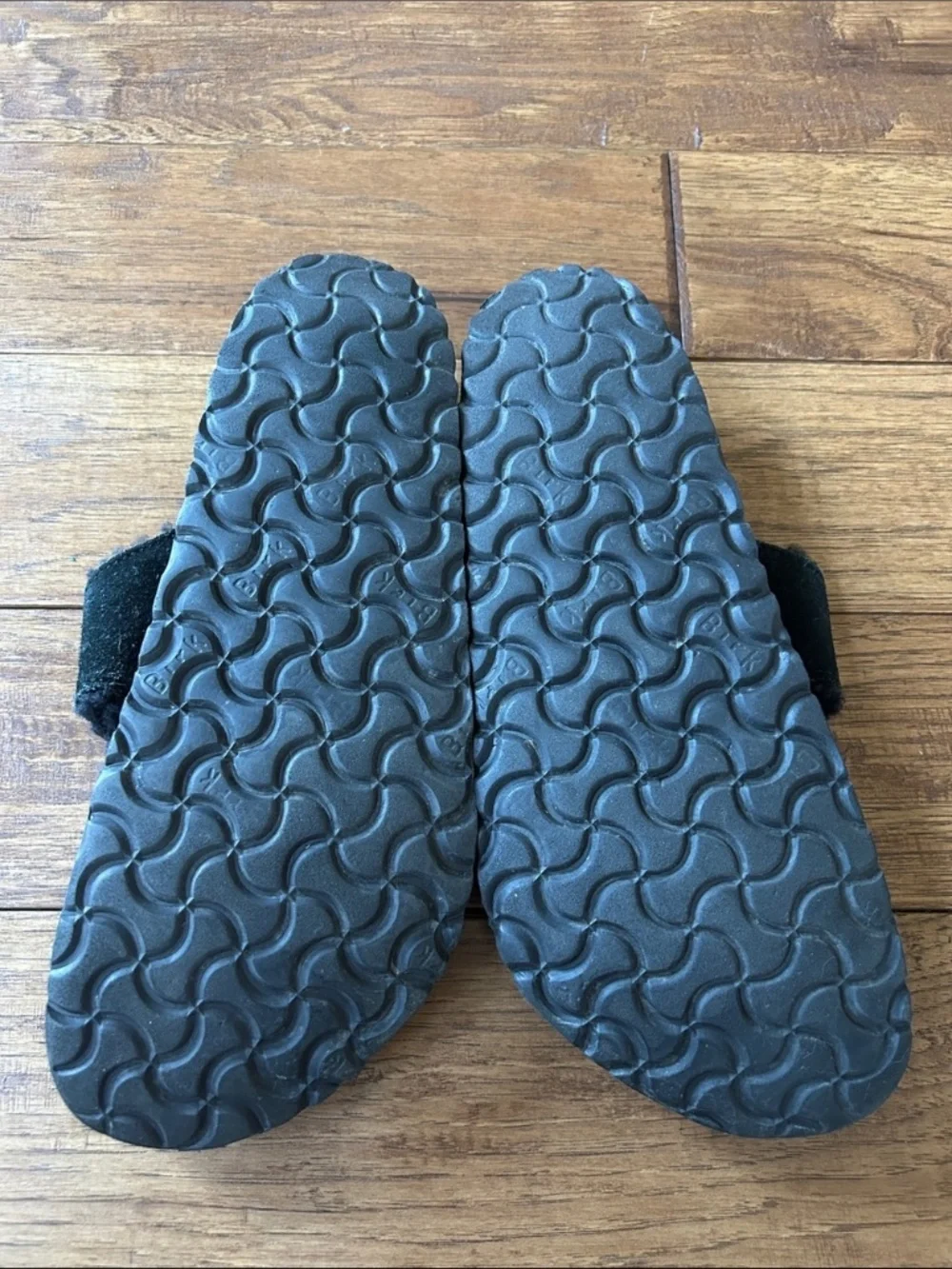 Birkenstock Arizona Shearling Sandals Black Suede Size 41 / Mens 8